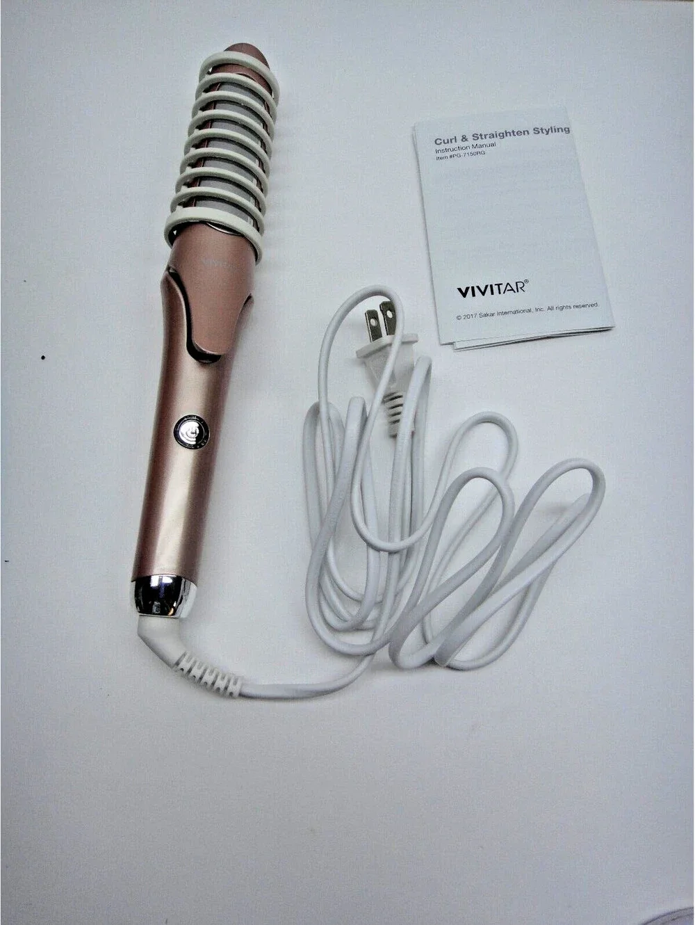 Vivitar 2-1 Curl & Straighten Styling Curling iron Straightener PG-7 Rose Gold